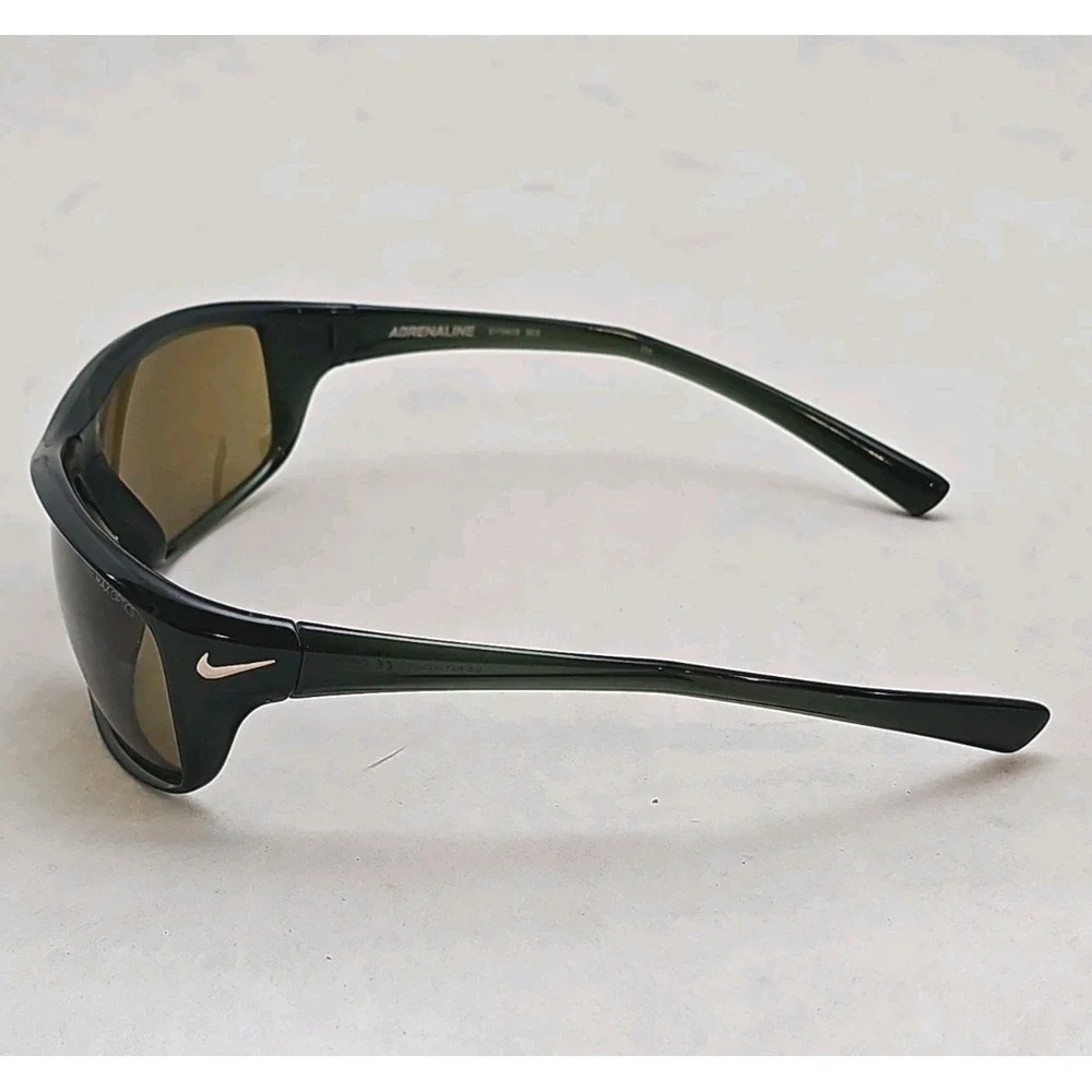 EUC Nike Adrenaline Sunglasses Olive w Yellow Lens EV0605 303 Athletic Wrap